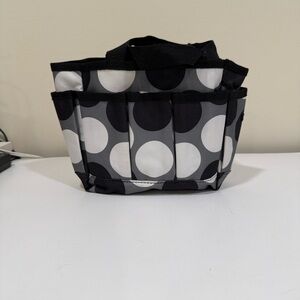 •Thirty-One Black and Gray Polka Dot Tote